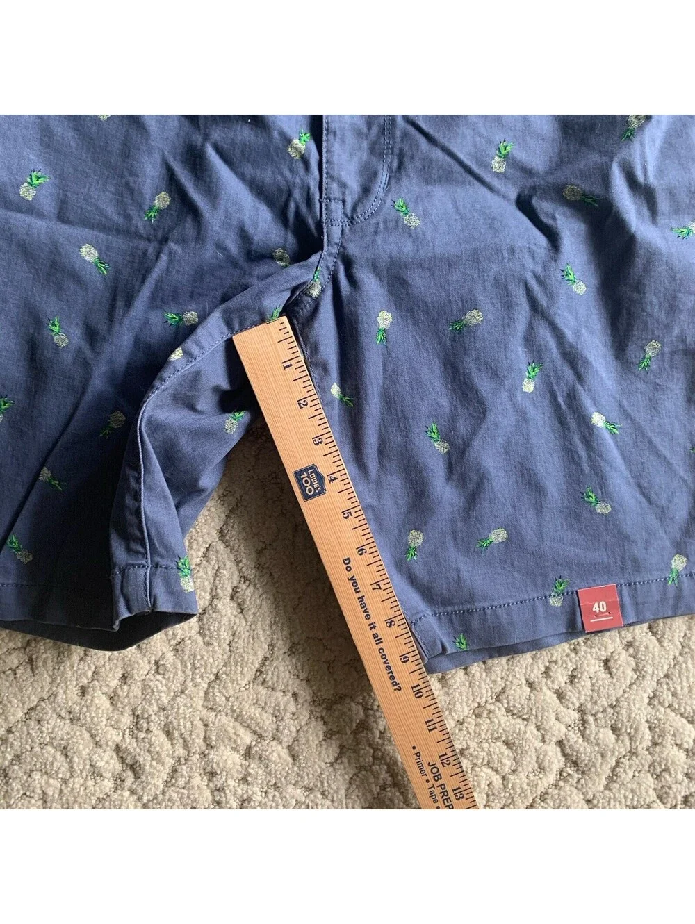 AriZona Chino Shorts Mens 40 Flex Classic Fit Pineapple Blue Cotton New